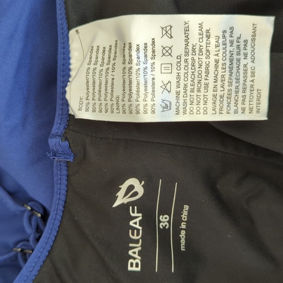 LIKE NEW Baleaf Navy Open V-Back One-Piece Swimsuit Size 36 Medium - Picture 11 of 12